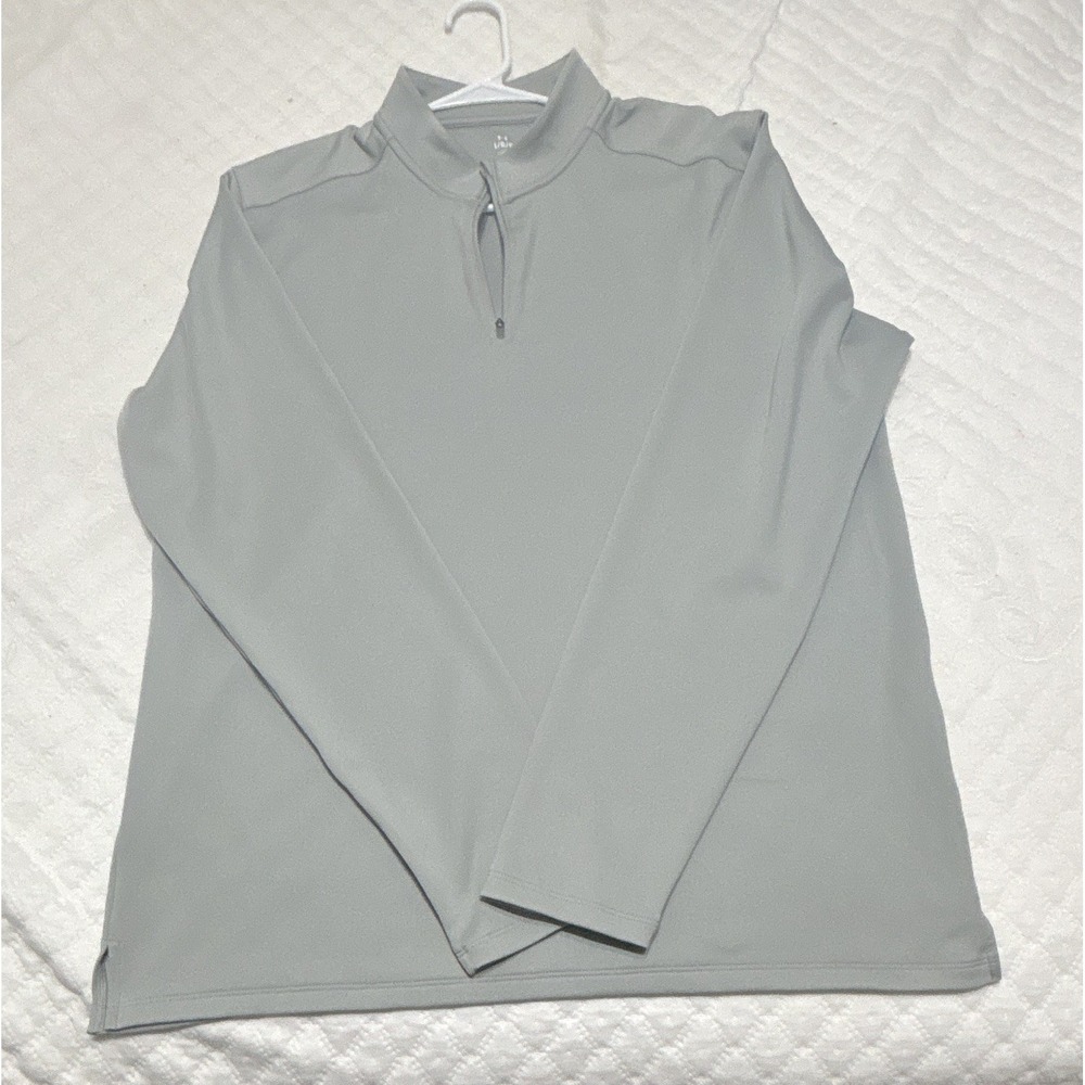 Under Armour Men's Gray 1/4 Zip Mock Neck Long Sleeve Polyester Pullover L